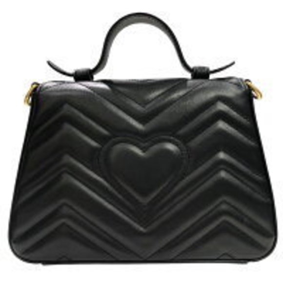 GUCCI DTDIT GG Marmont Mini Top Handle Bag Shoulder Black SA - Picture 4 of 9